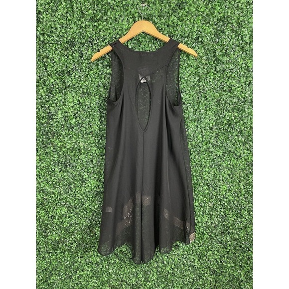 PEARL Black Sheer Tank Tunic Long with Gold Sequins Size Large NEW with TAGS - Picture 9 of 11
